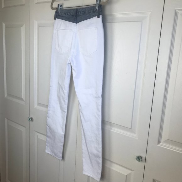 Joie Gracelyn Two Tone Skinny White Ankle Jeans - Picture 13 of 15